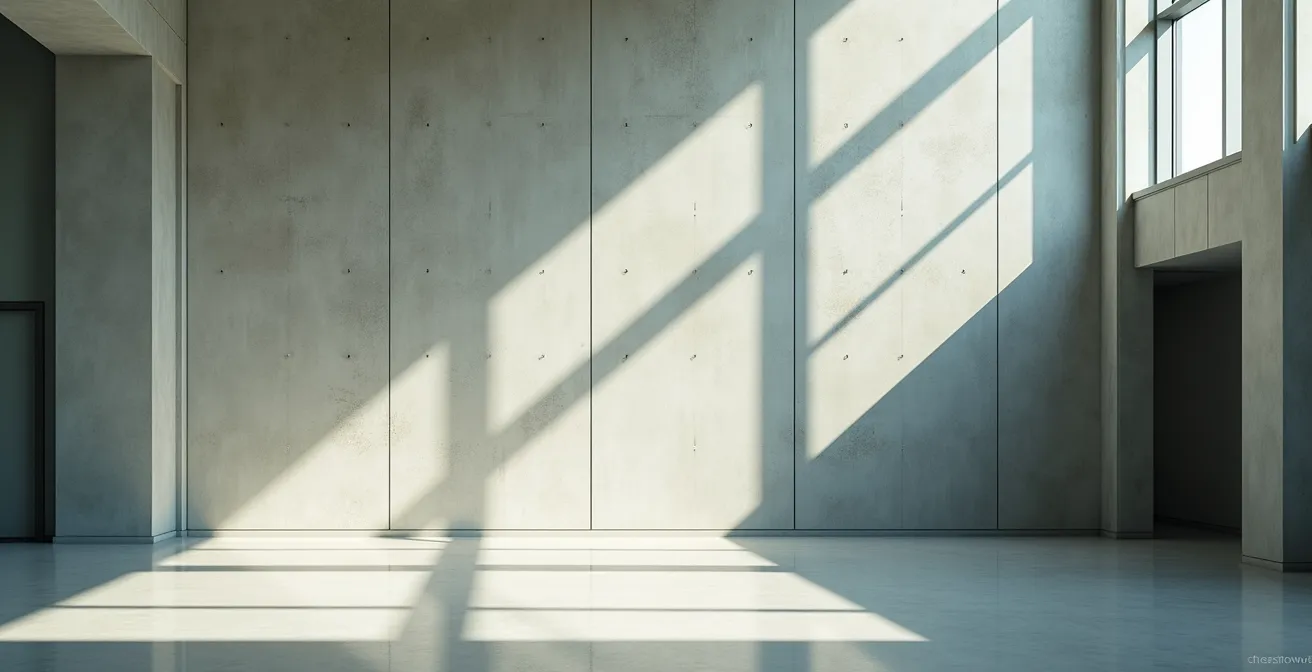 Composition symbolique montrant une horloge architecturale moderne dans un espace institutionnel avec jeu de lumière naturelle