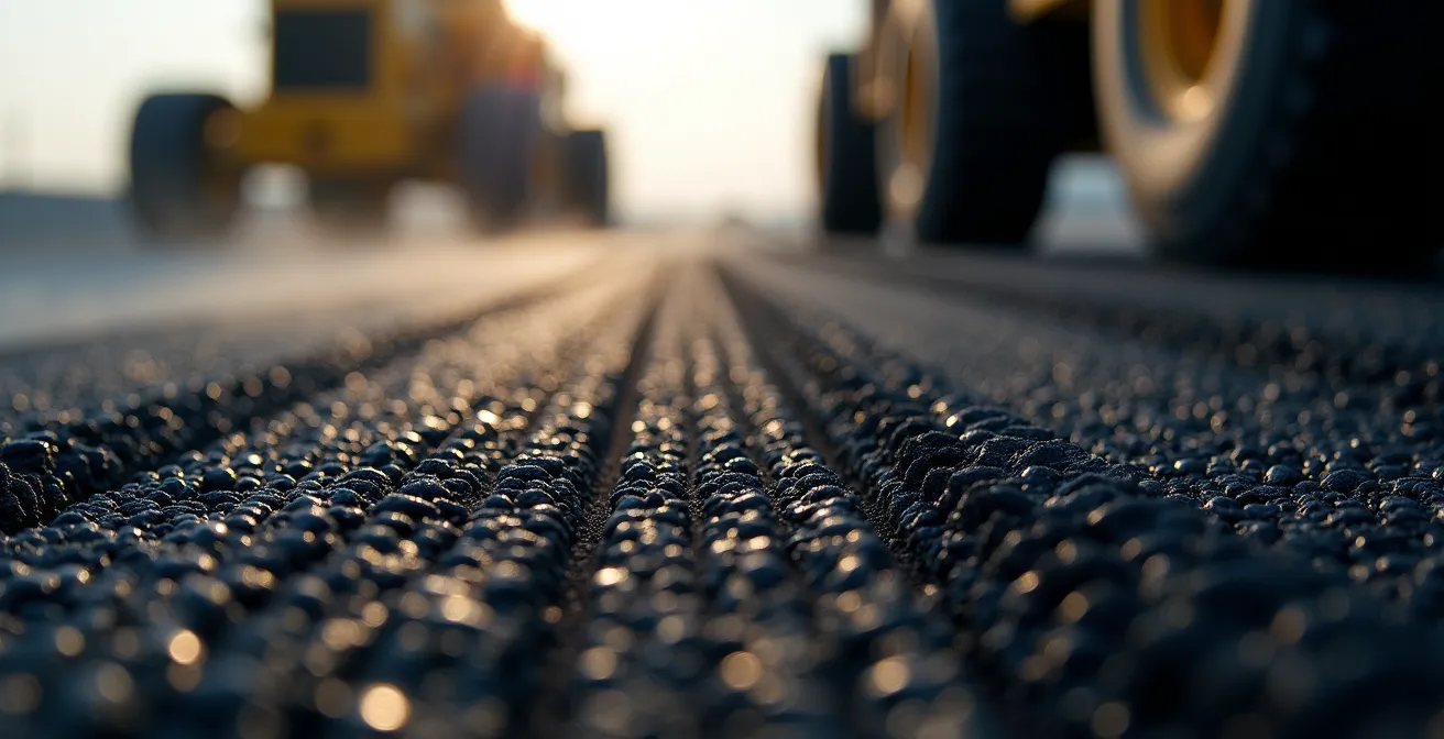 Zone de construction sur la Transcanadienne avec équipement lourd et signalisation de détour