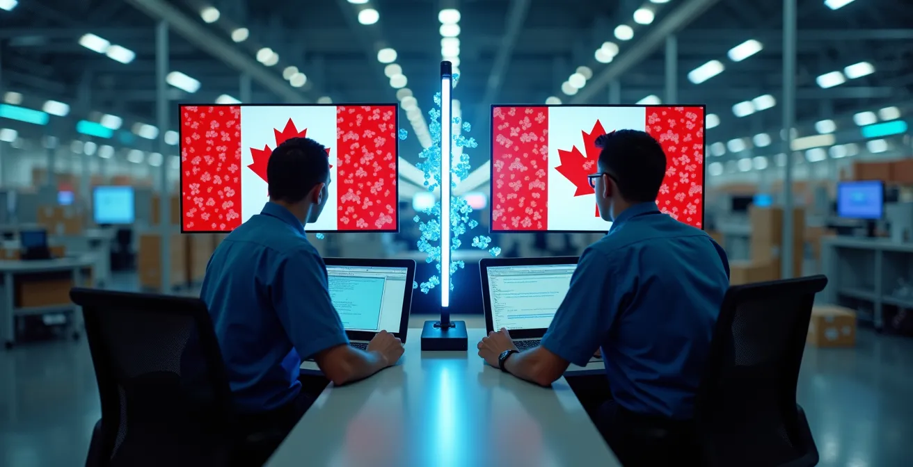 Interface de système TMS moderne affichant des données logistiques bilingues français-anglais